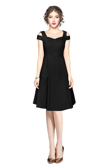 cold-shoulder midi dress