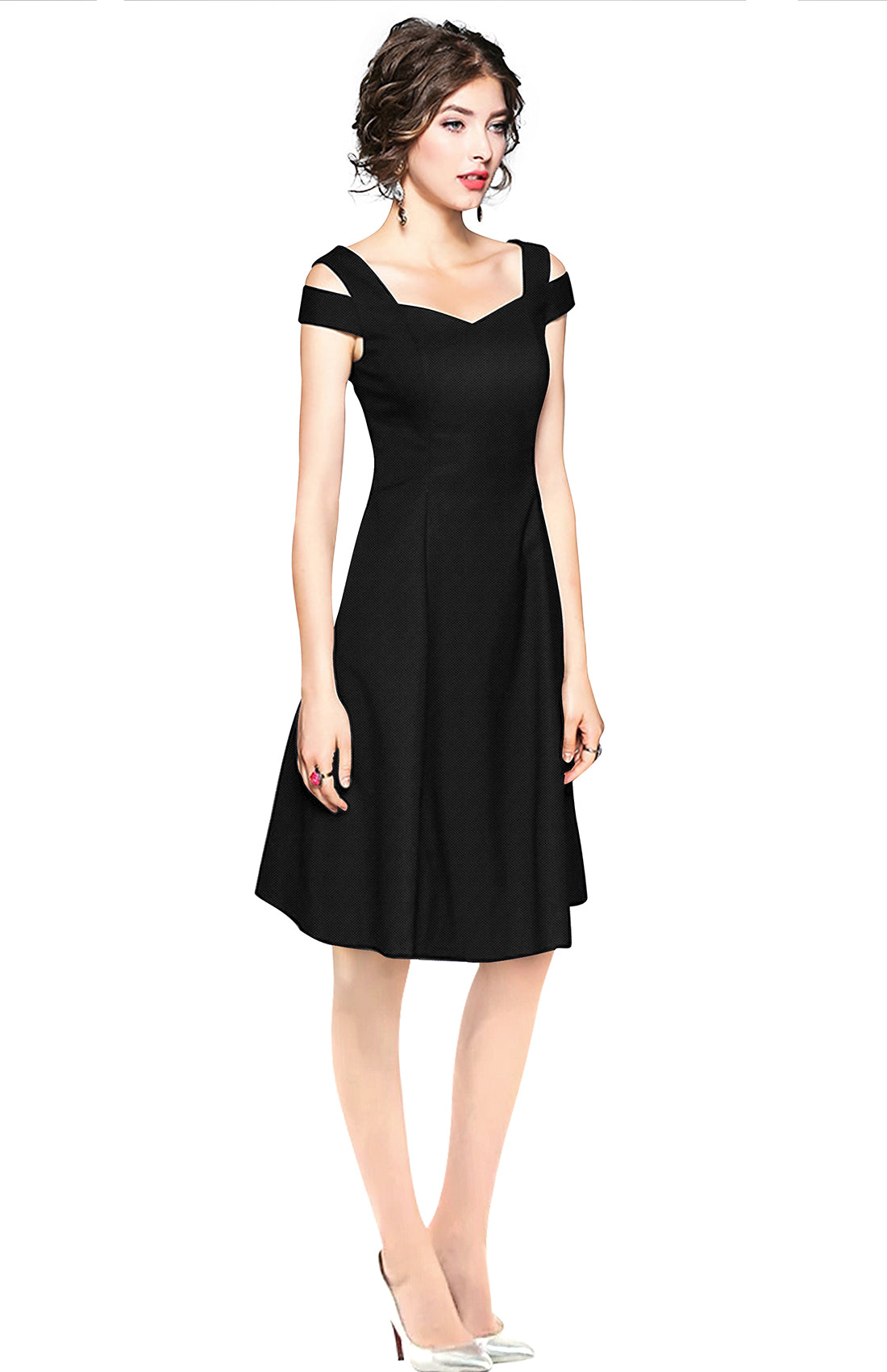 cold-shoulder midi dress