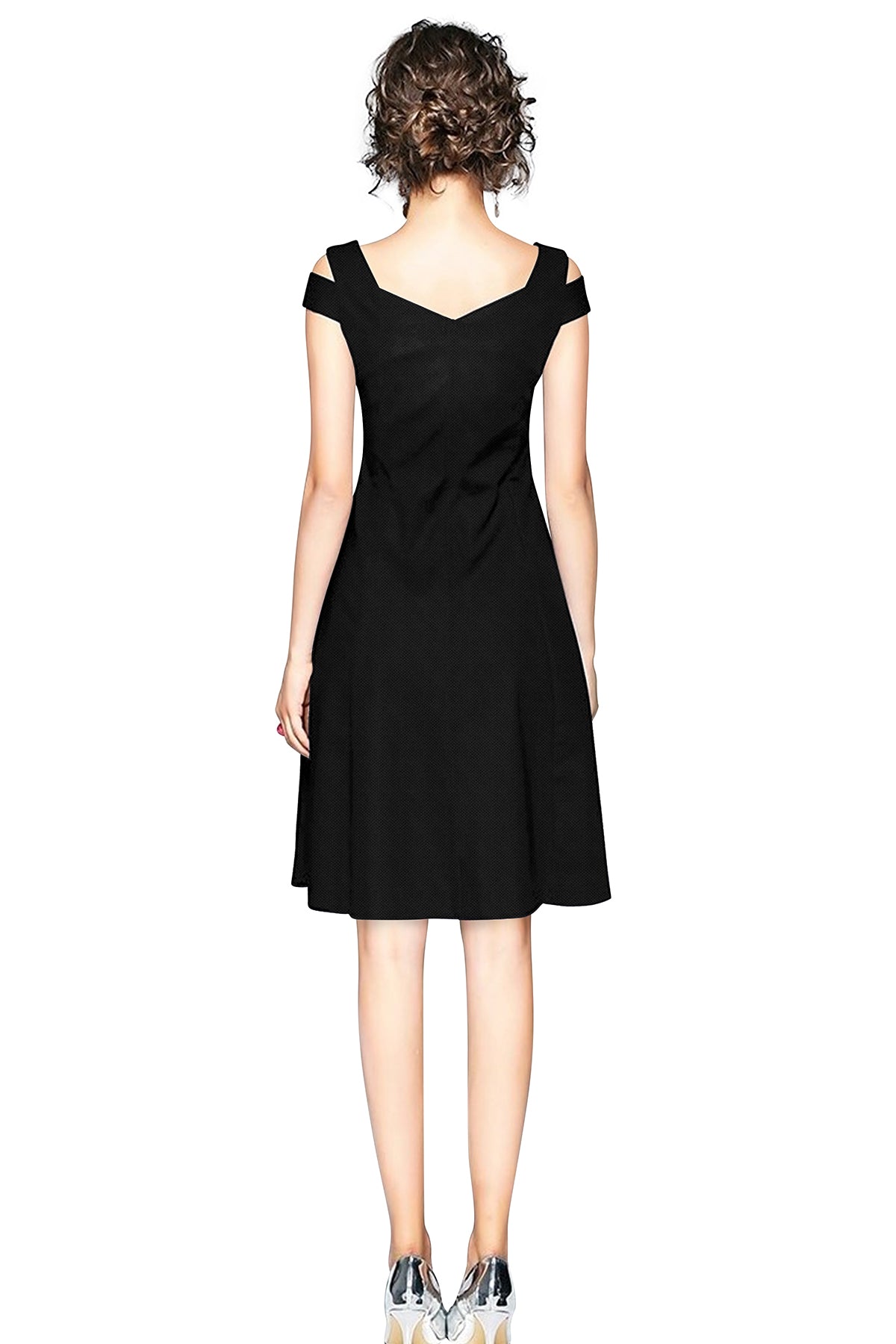 cold-shoulder midi dress