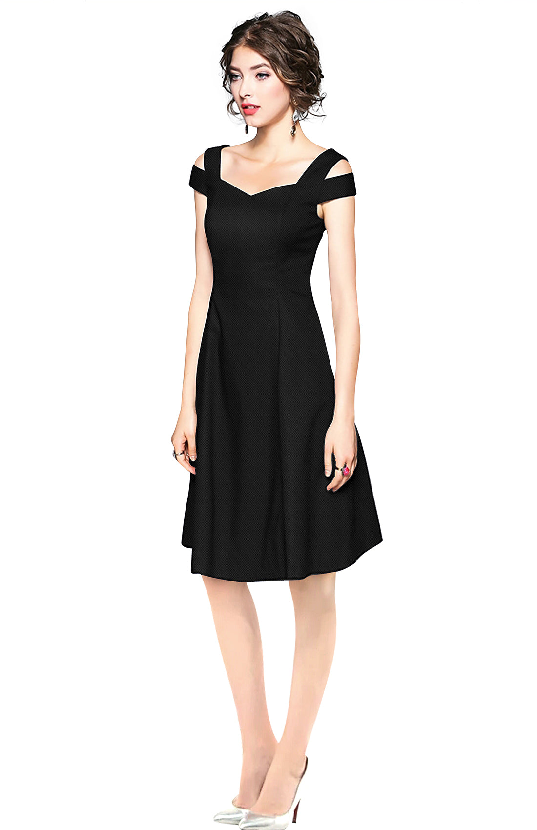 cold-shoulder midi dress