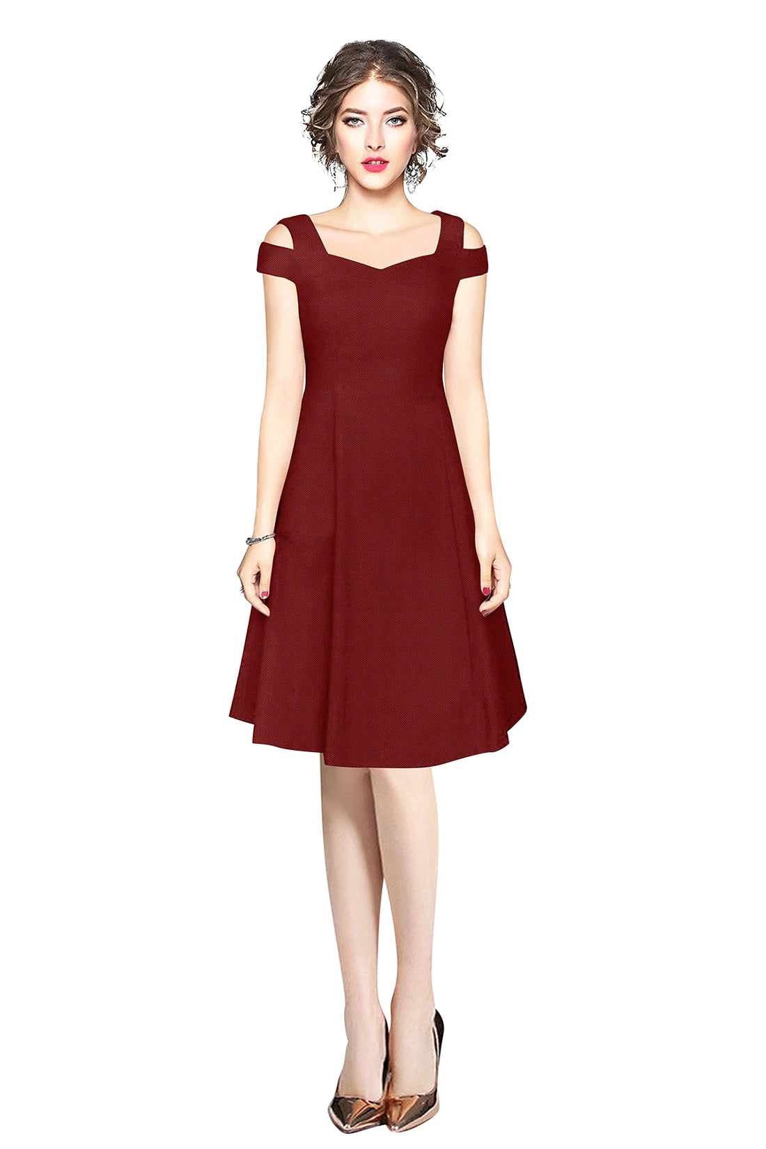 cold-shoulder midi dress