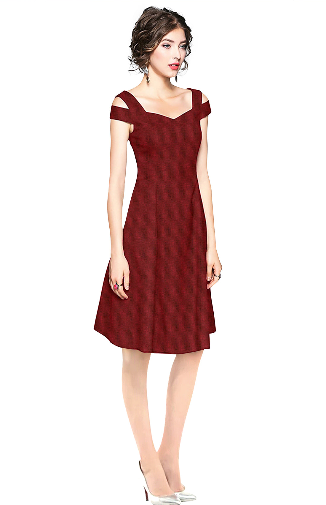 cold-shoulder midi dress