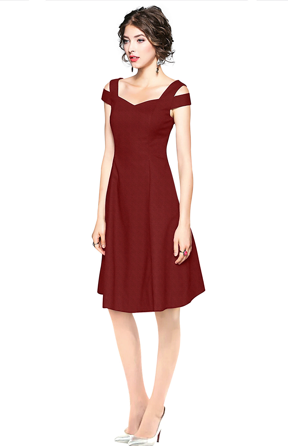 cold-shoulder midi dress