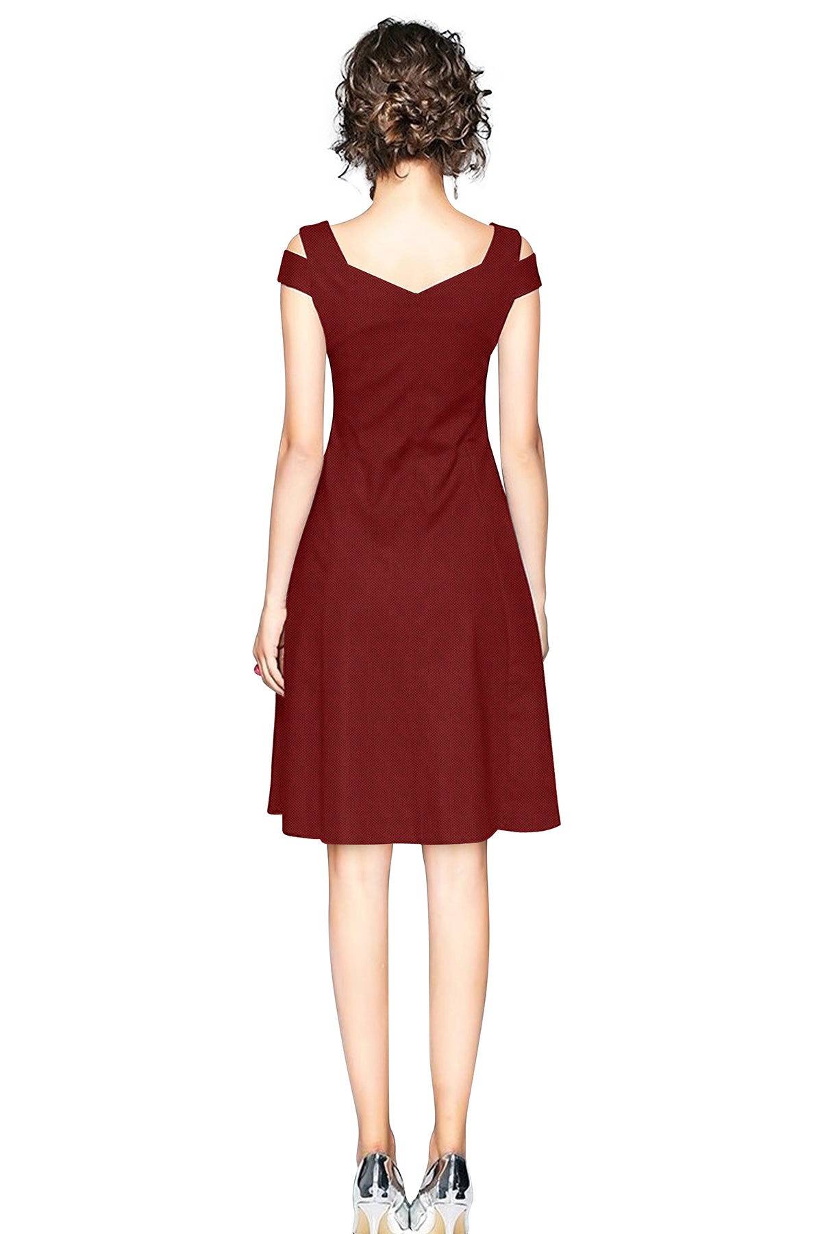 cold-shoulder midi dress