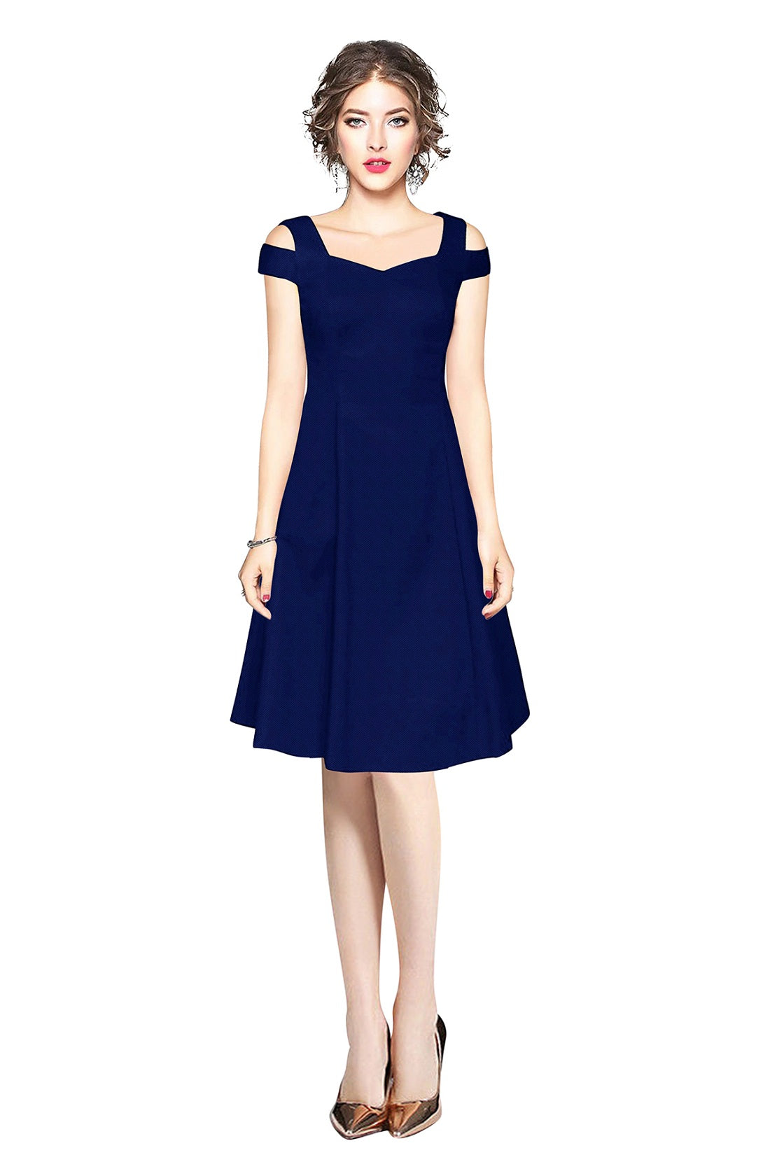 cold-shoulder midi dress