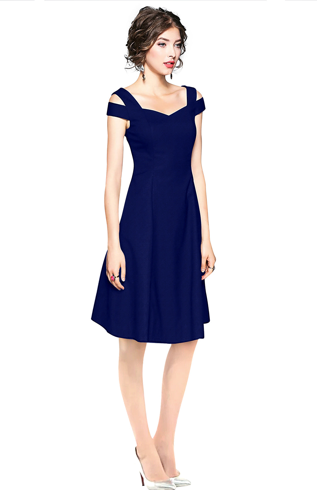 cold-shoulder midi dress