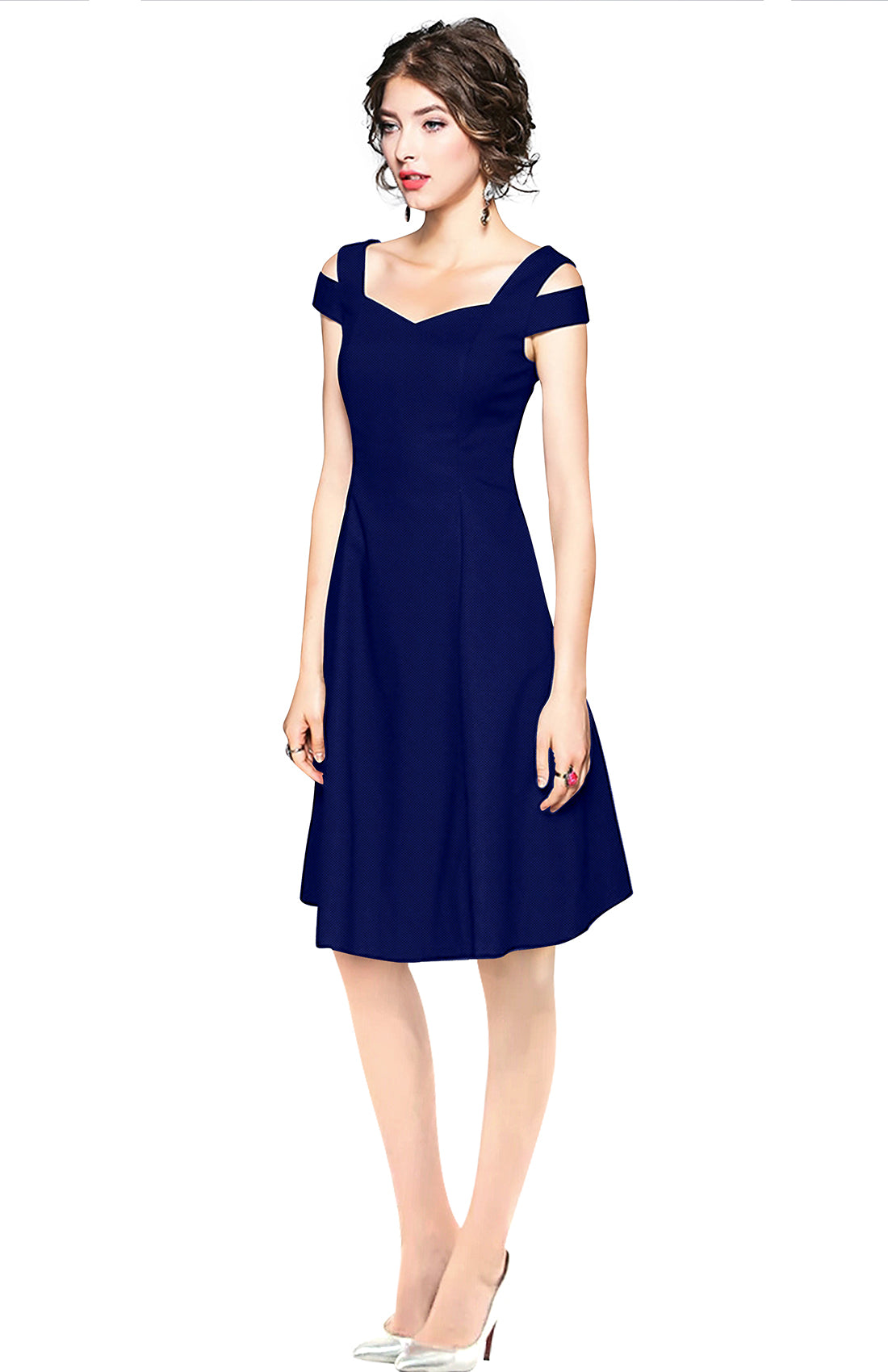 cold-shoulder midi dress