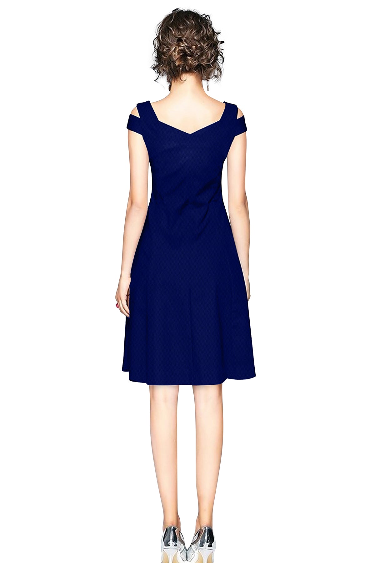 cold-shoulder midi dress