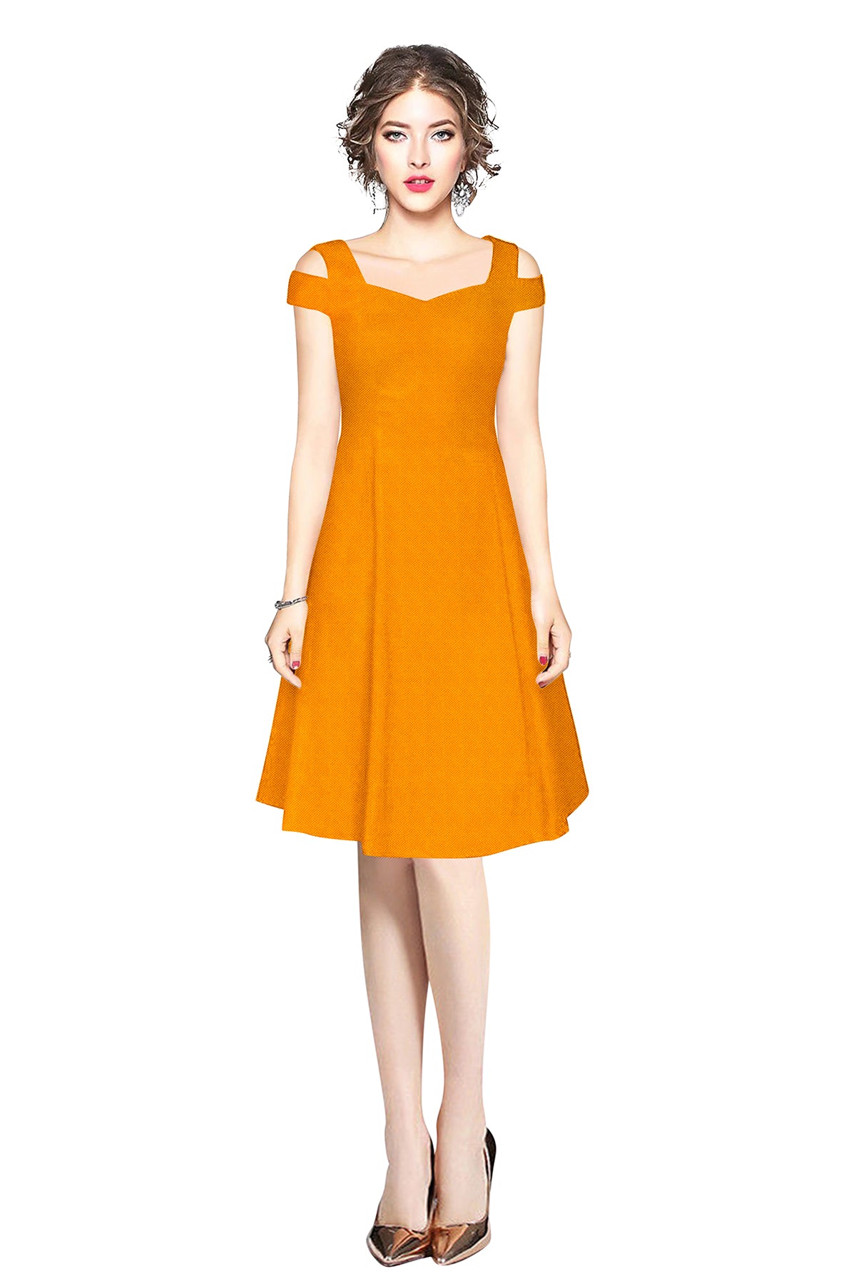 cold-shoulder midi dress