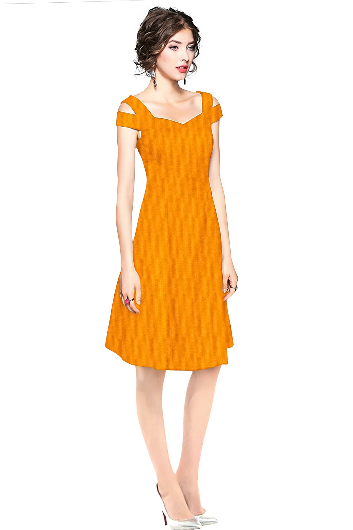 cold-shoulder midi dress