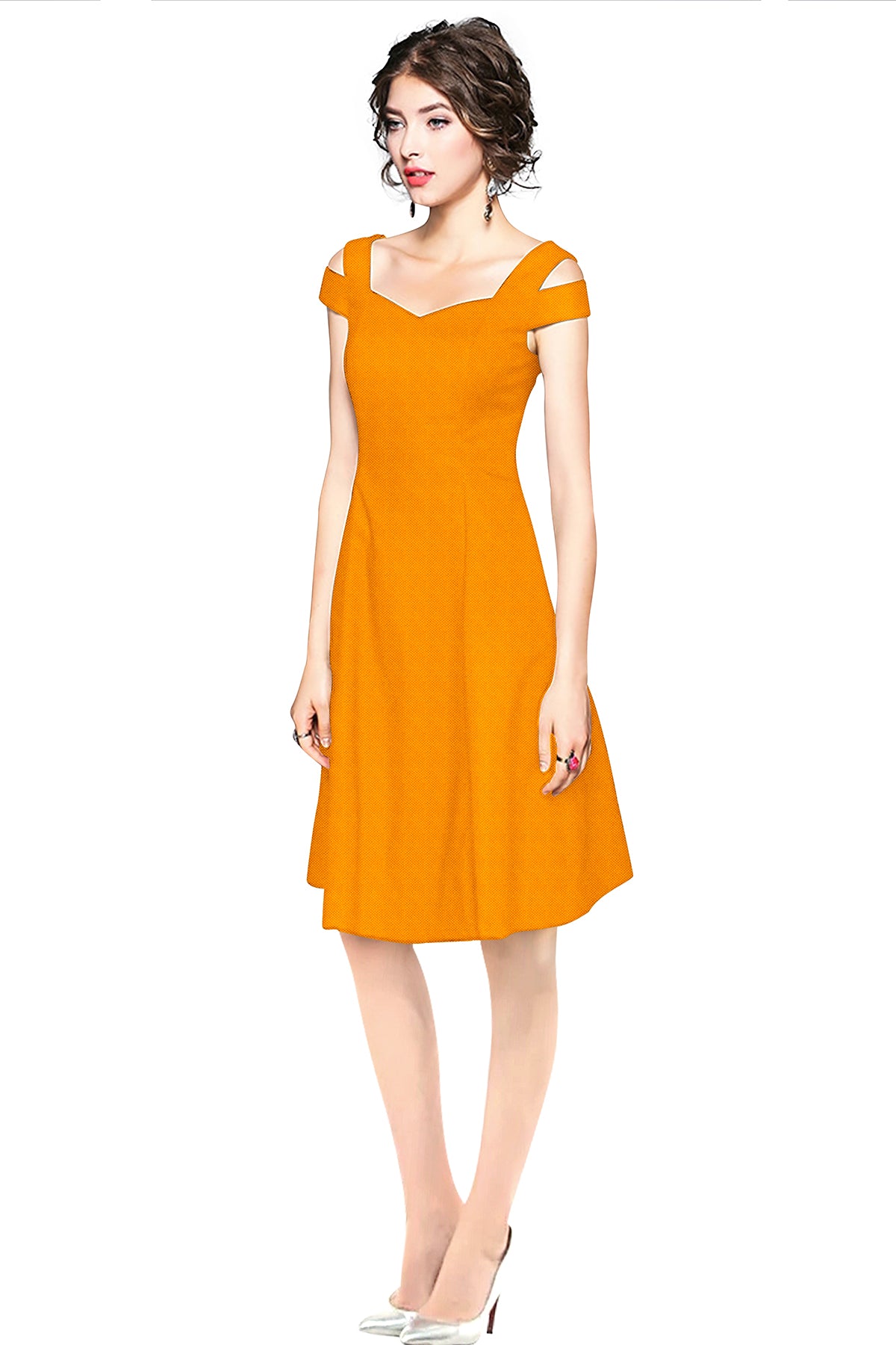 cold-shoulder midi dress