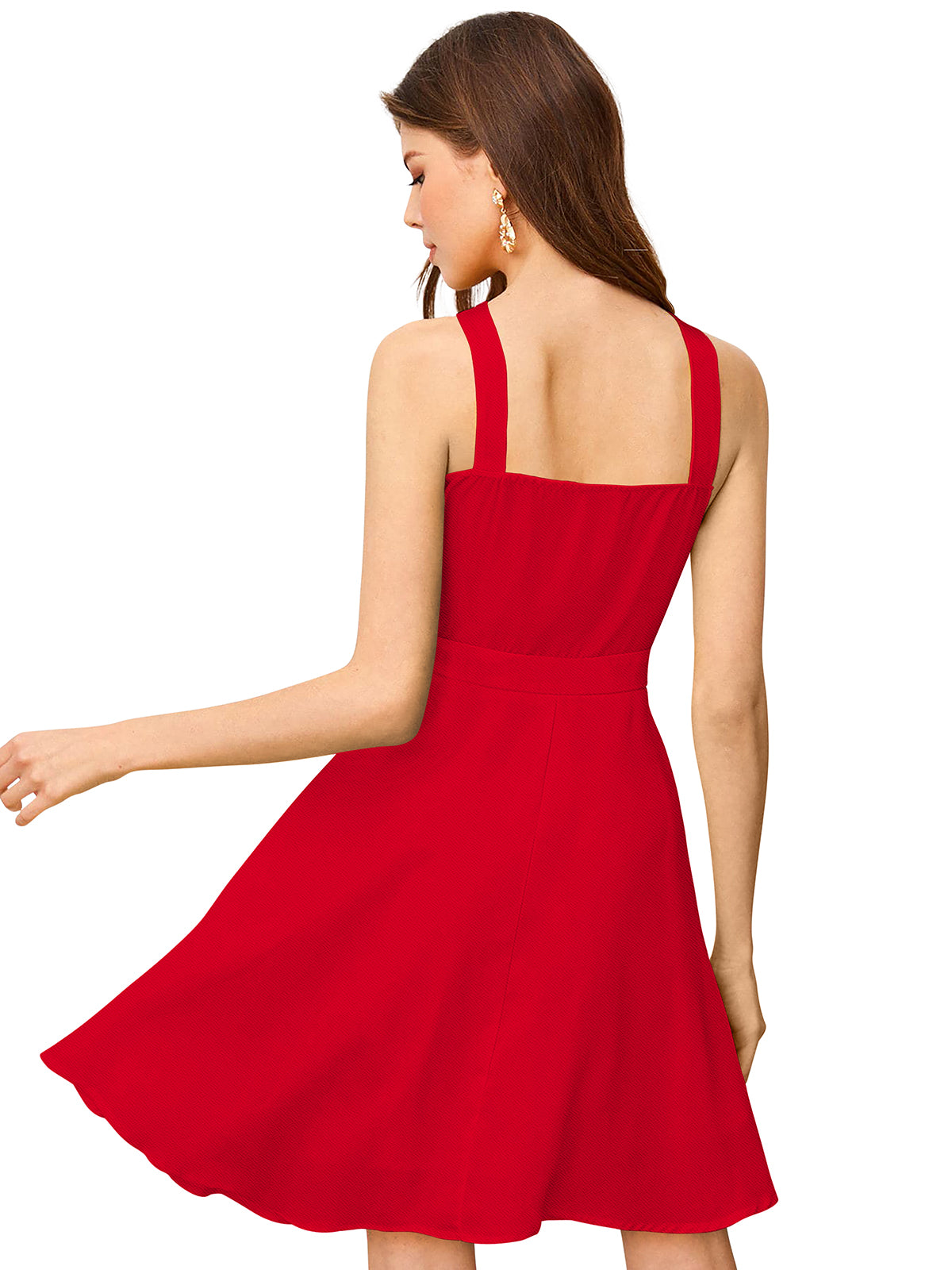 halter-neck skater dress