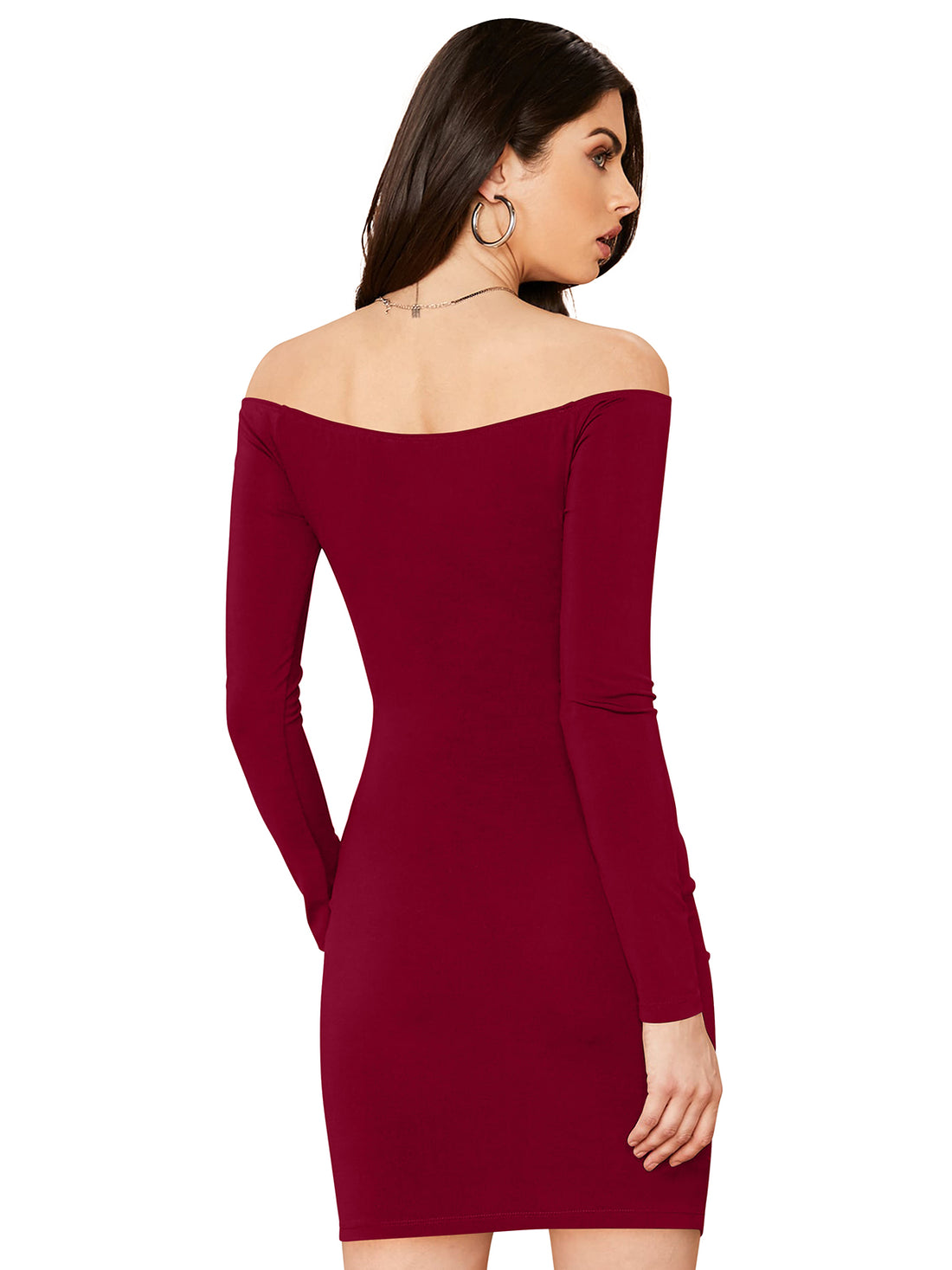 Maroon Off-Shoulder