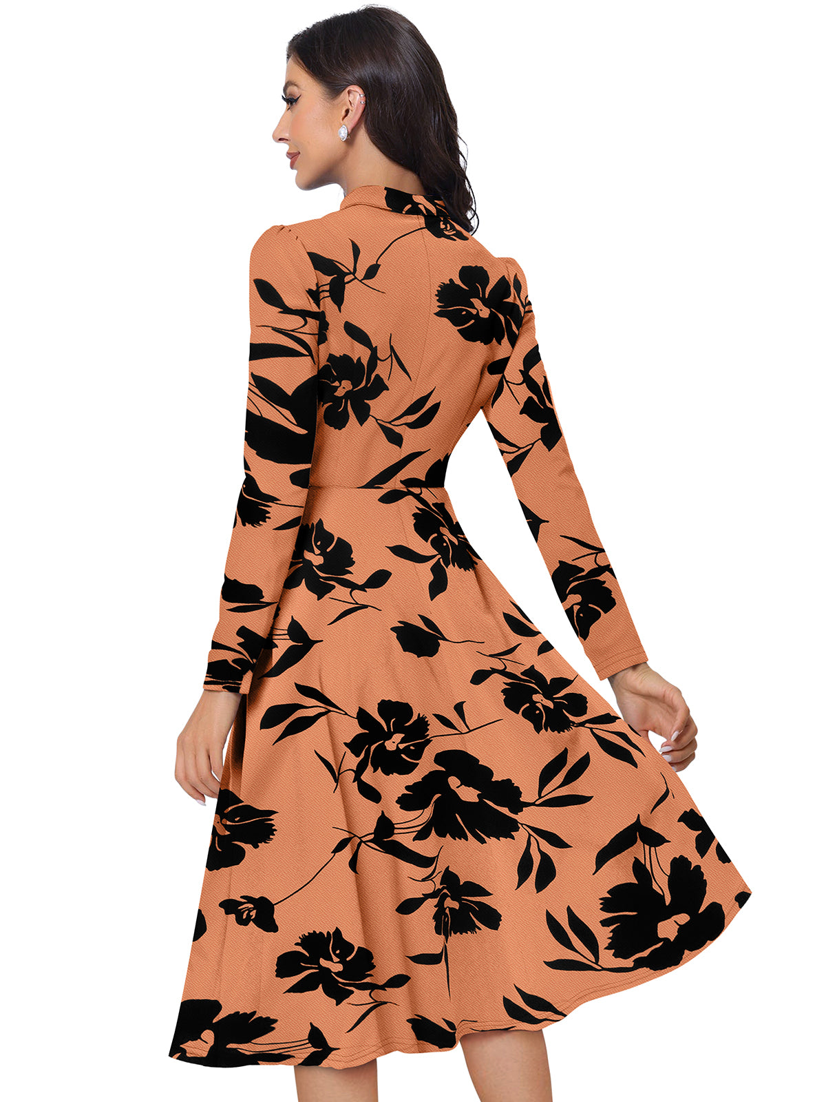 Orange & Black Floral