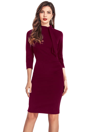 high-neck sheath dress