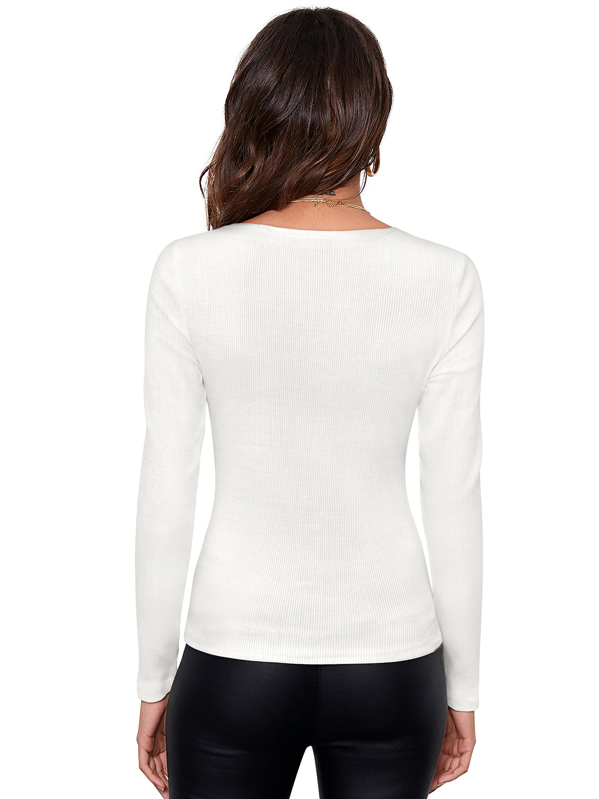 ribbed long-sleeve top