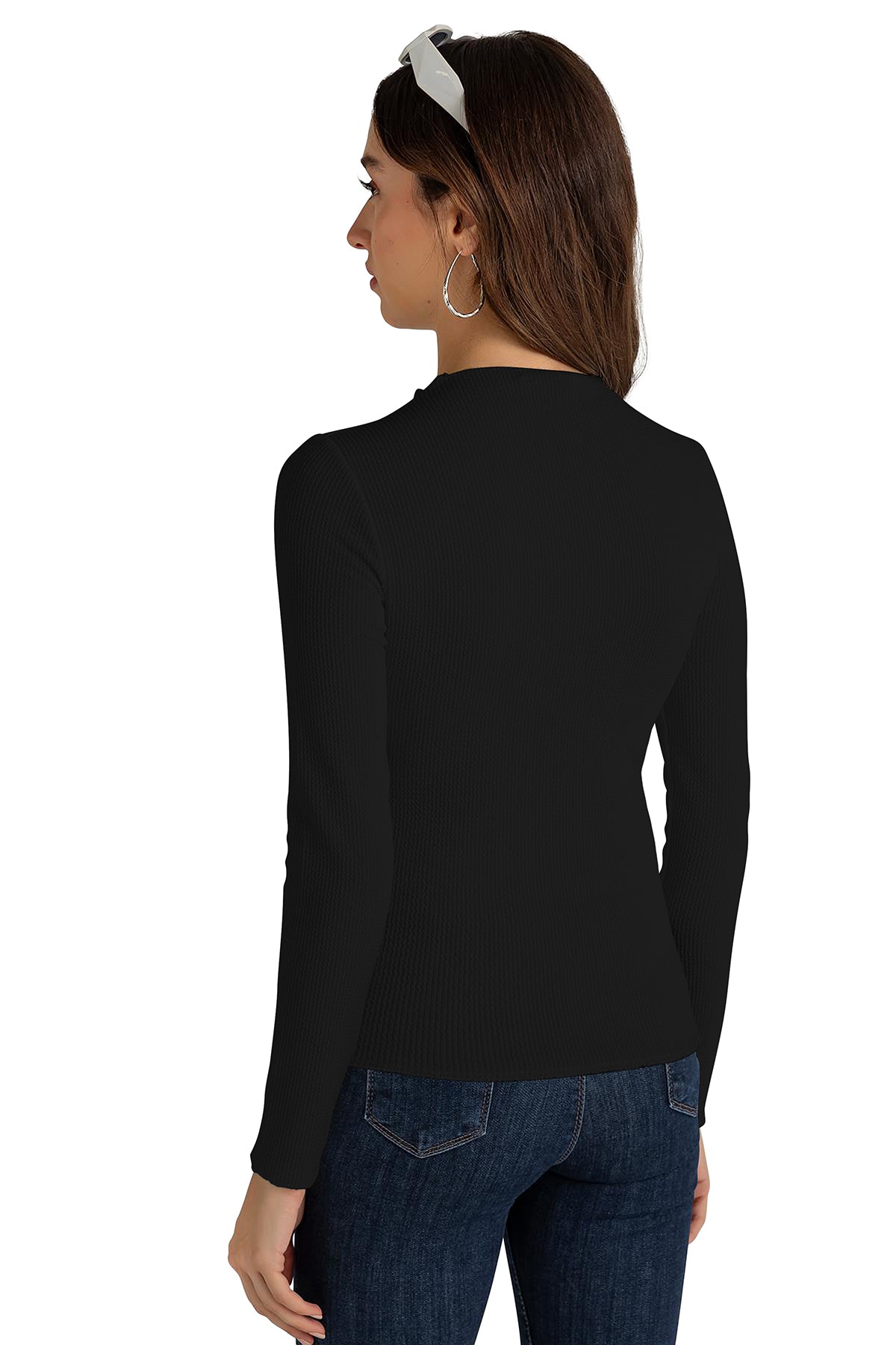 structured long-sleeve top