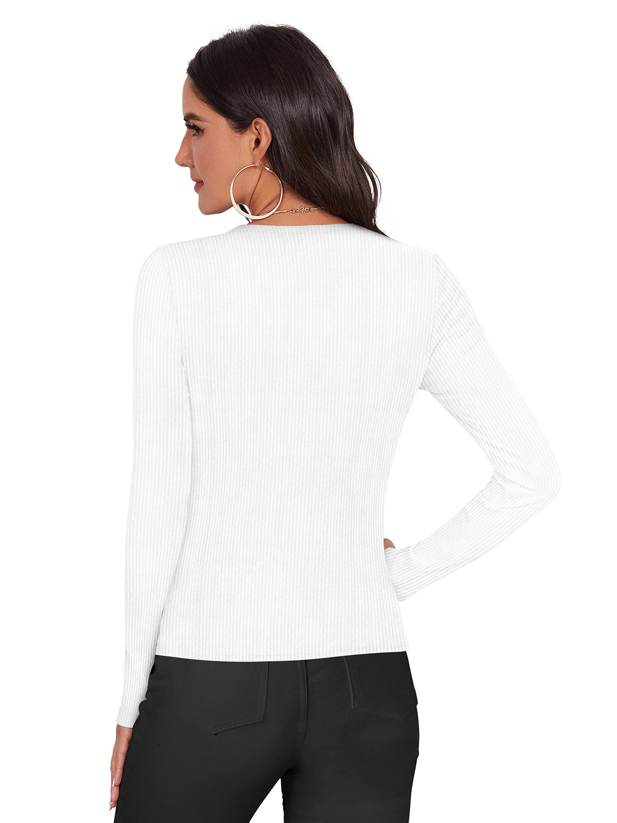 ribbed long-sleeve top