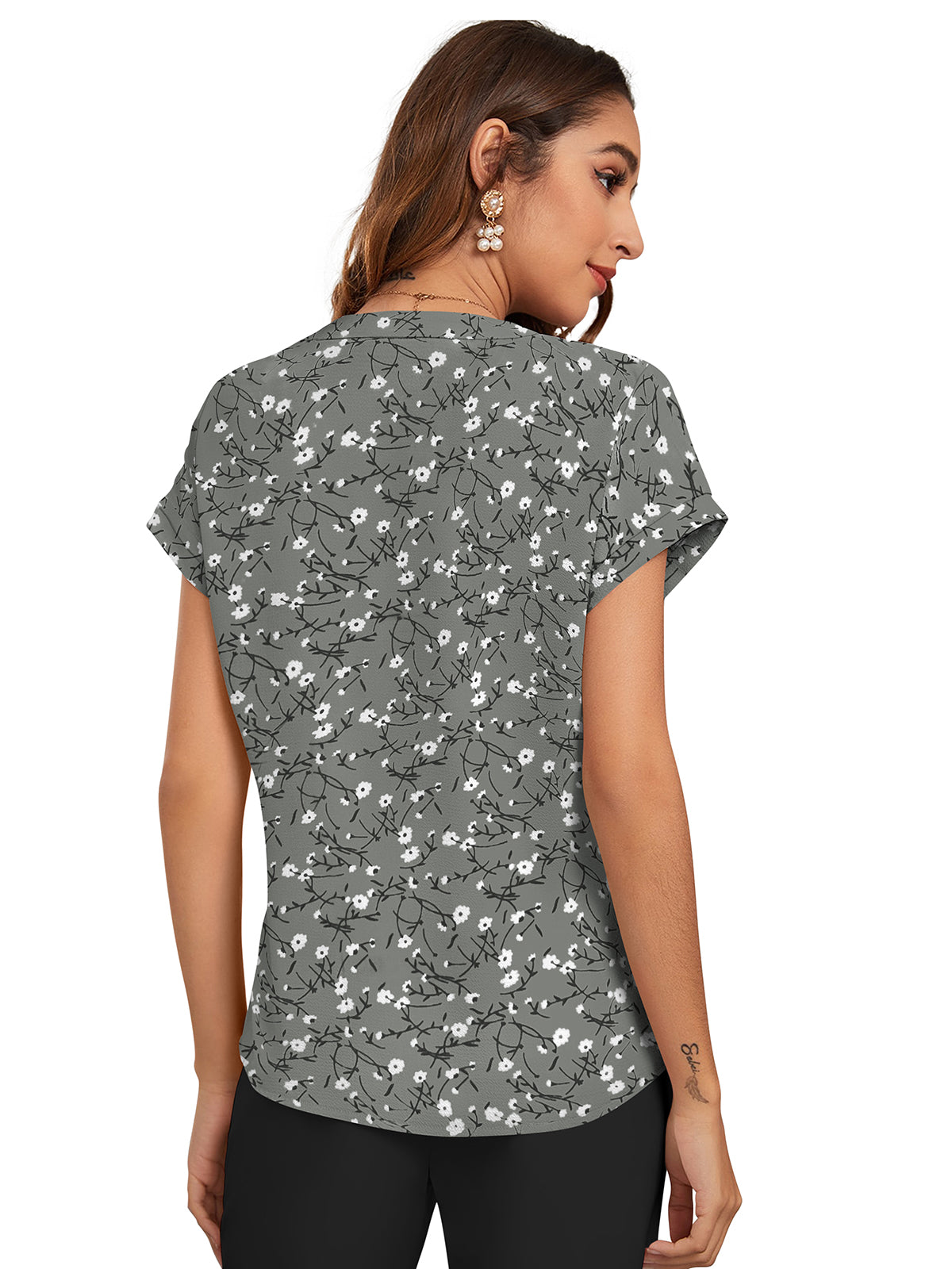 floral pleated blouse