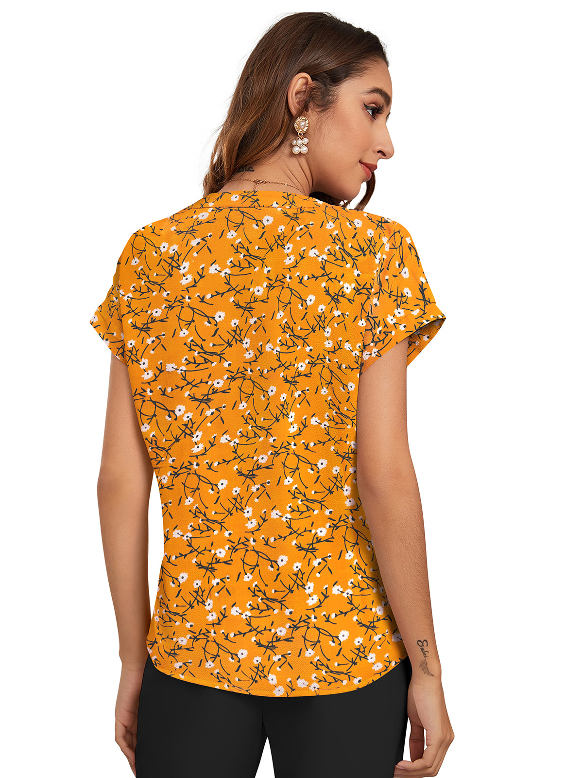 floral pleated blouse