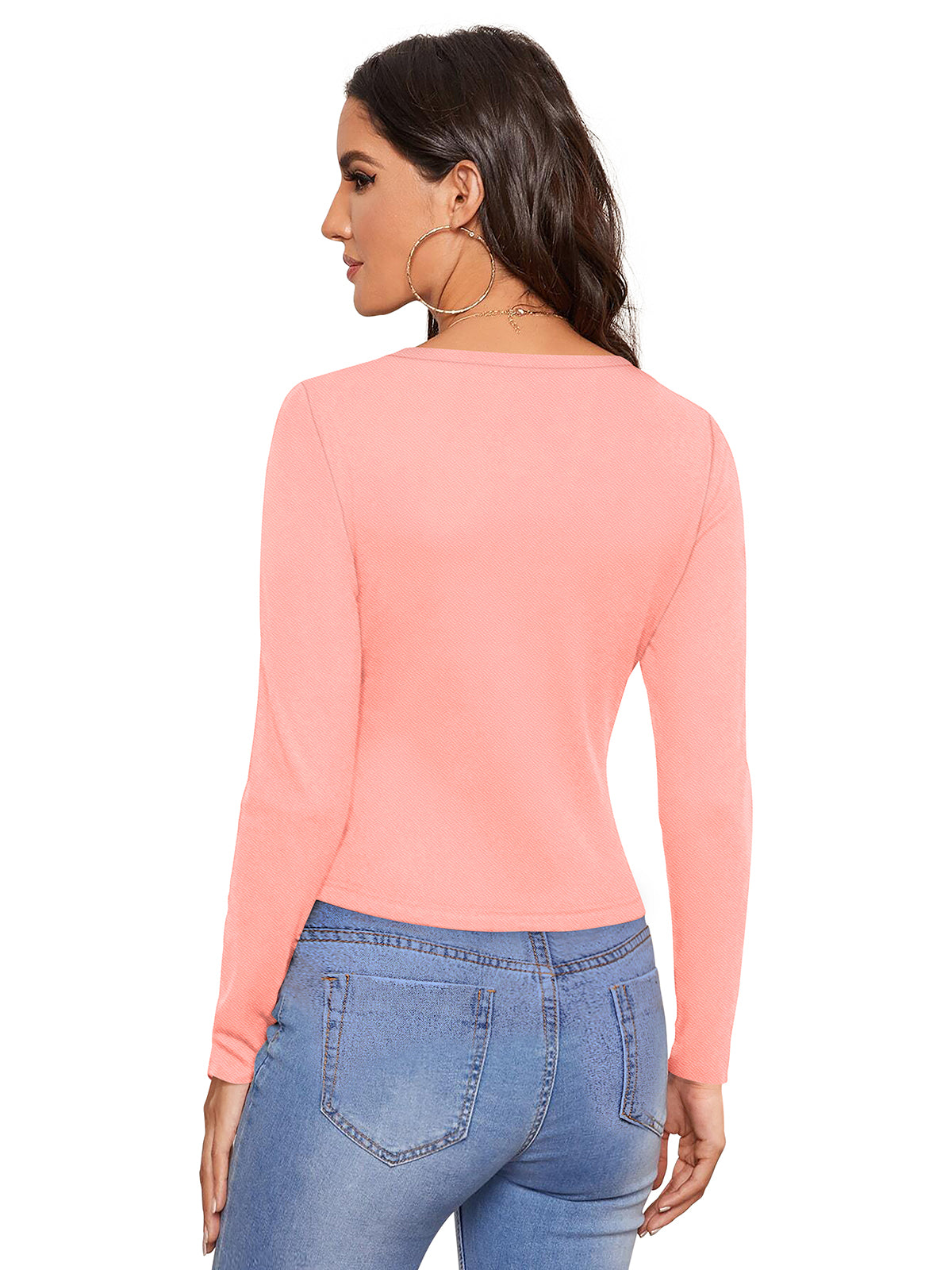 black long sleeve crop top